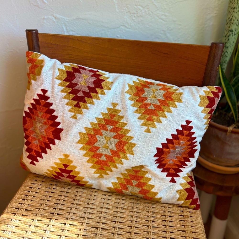 Southwestern Tribal Lumbar Pillow Boho Farmhouse Geometric Accent Cushion Décor